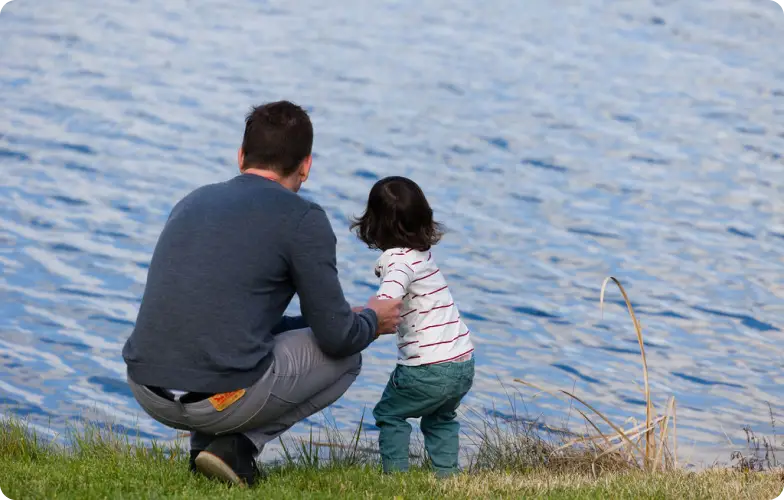 estate planning father and son by lake